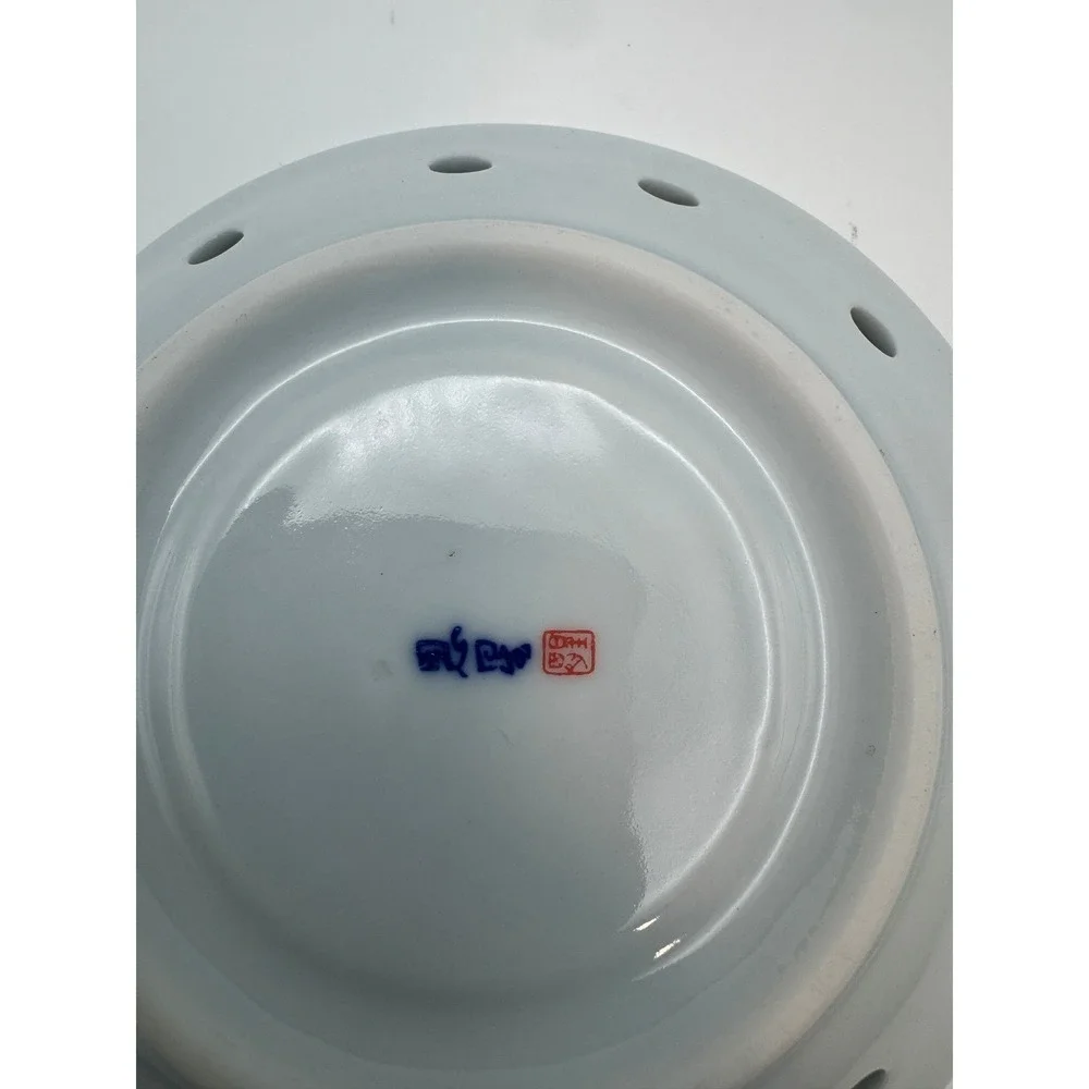 Vintage Jingdezhen Double walled Blue Celadon‎ Porcelain Lidded Bowl Saucer Set